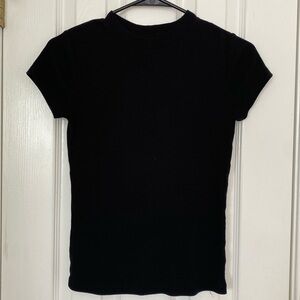 Women’s Ribbed Black Short Sleeve Top